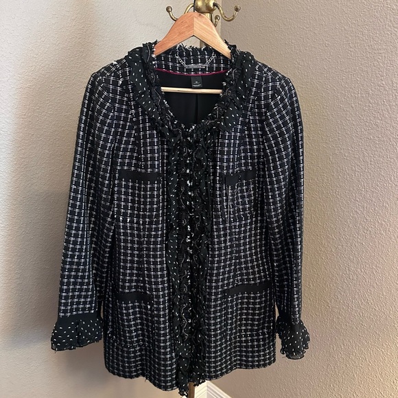 White House Black Market Jackets & Blazers - White House Black Market Black and White Checkered Blazer Size 14